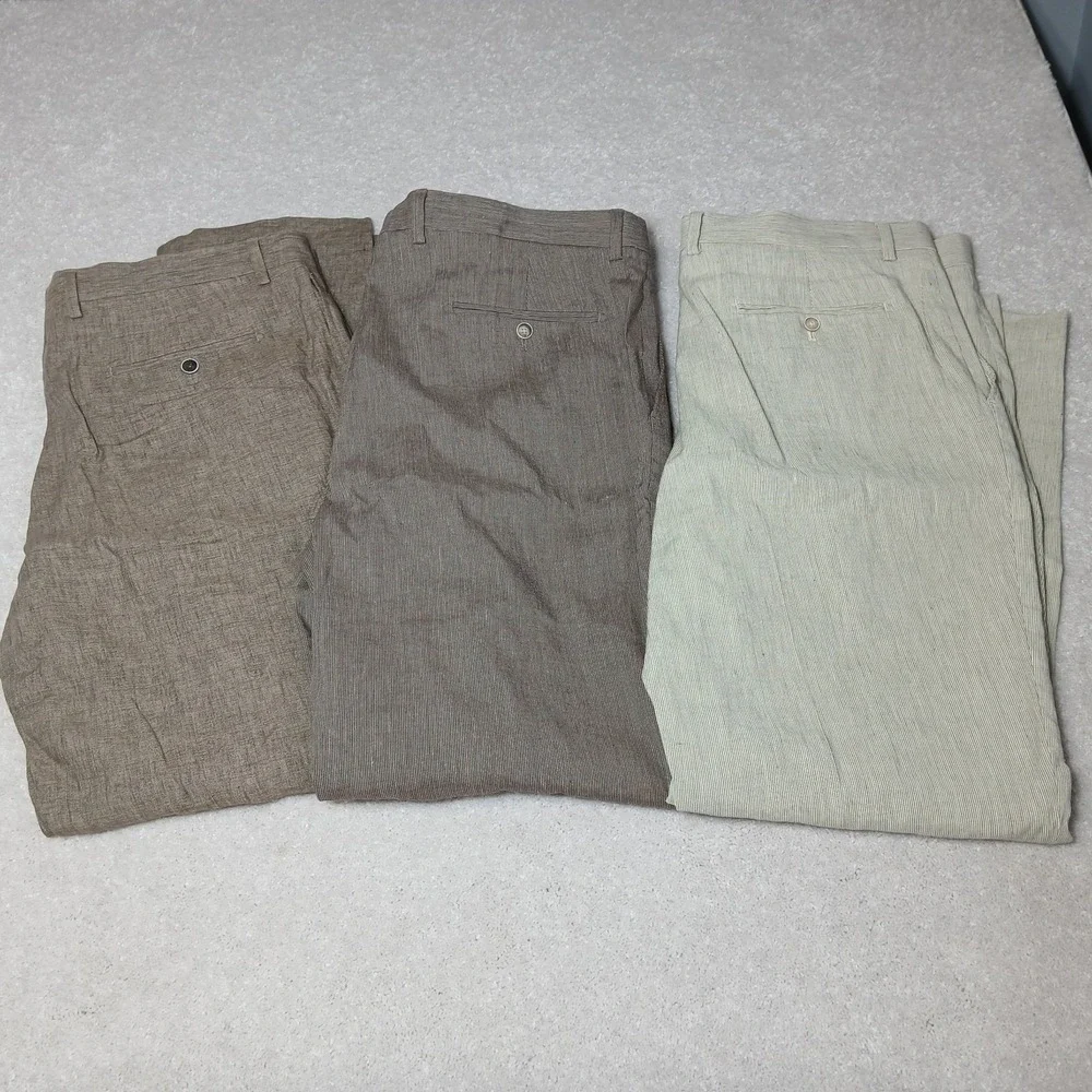 3 NWT Joseph Abboud Nova Fides Dress Pants Size 40 Viscose Poly Tan/Brown
